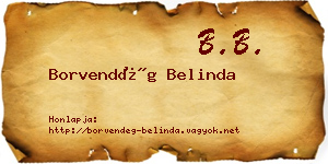 Borvendég Belinda névjegykártya